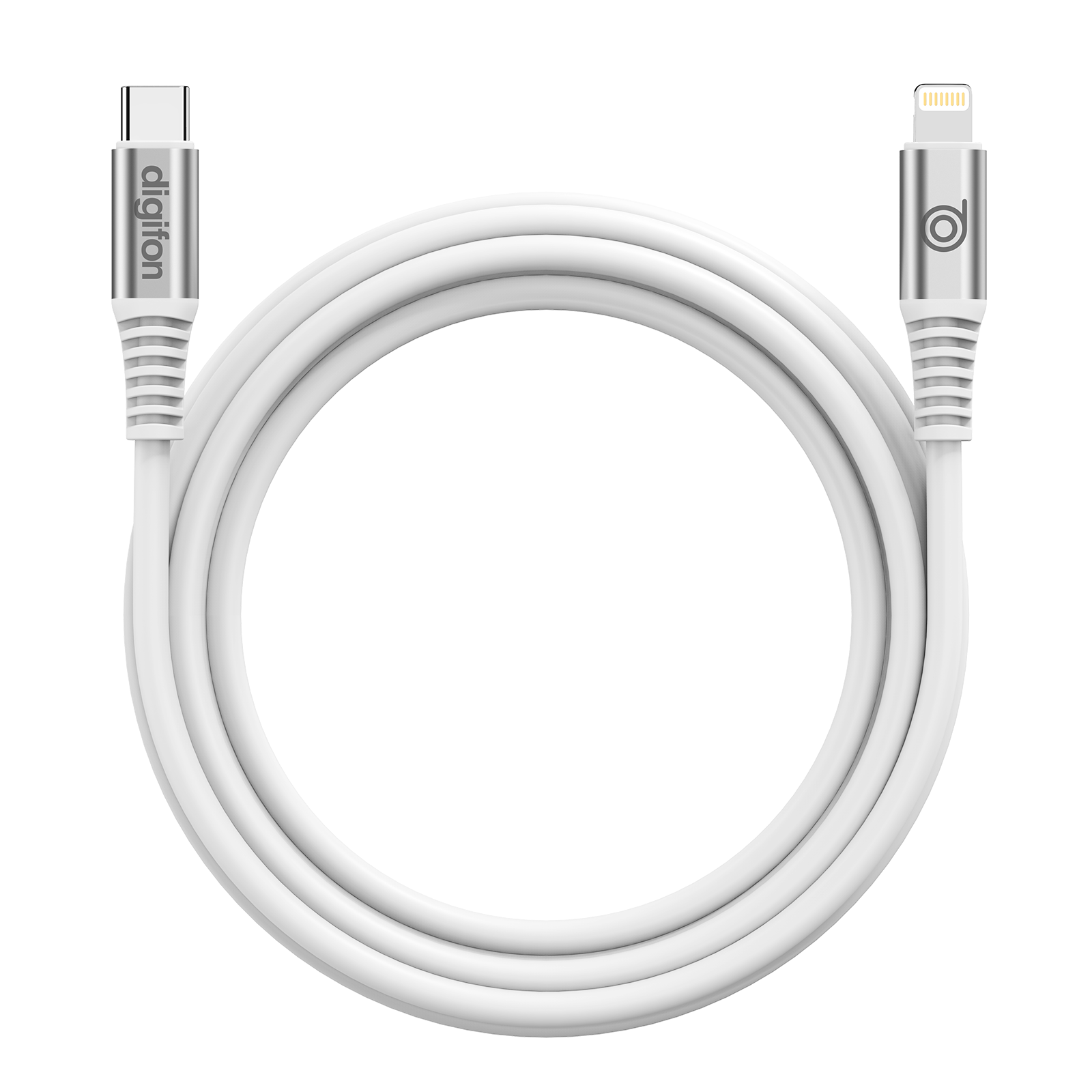 digifon Cheetah Type C to Lightning Cable with PD Charging Support (2M) - White