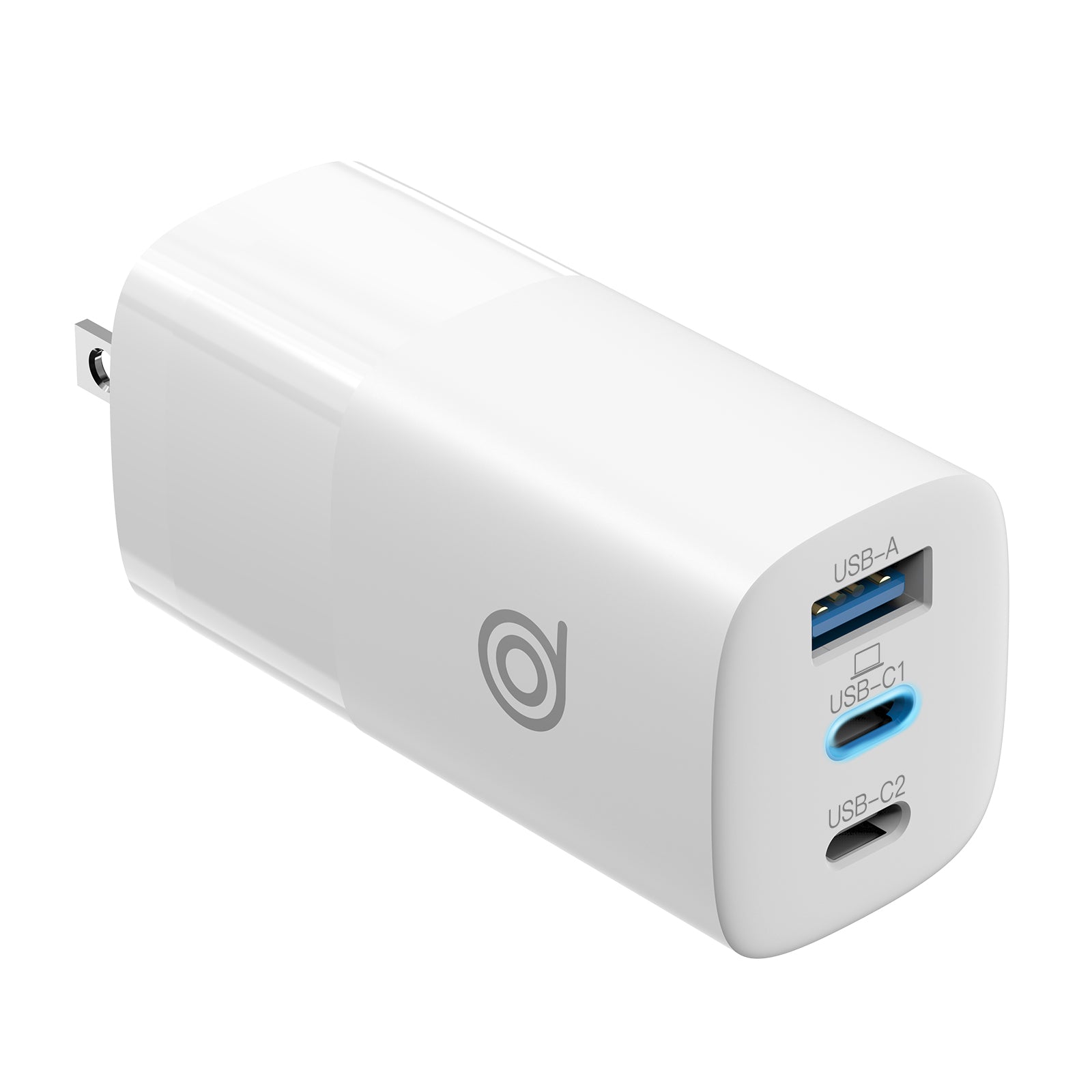 digifon Cheetah4 Superfast 65W Charger with Dual USB-C & Single USB-A Port- White