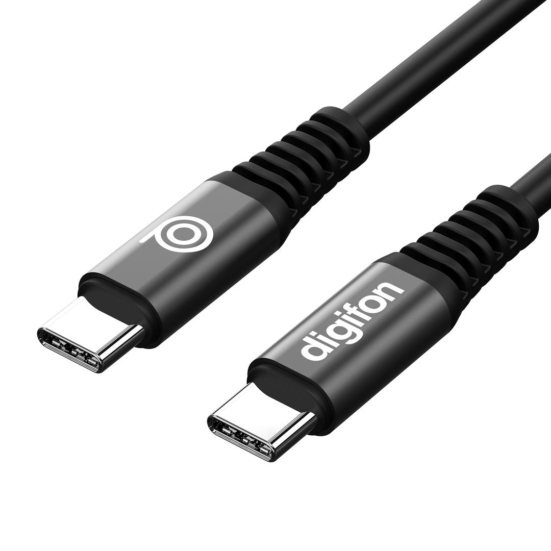 digifon Cheetah Type C to Type C USB Cable with 60W Charging Support (2M) - Black