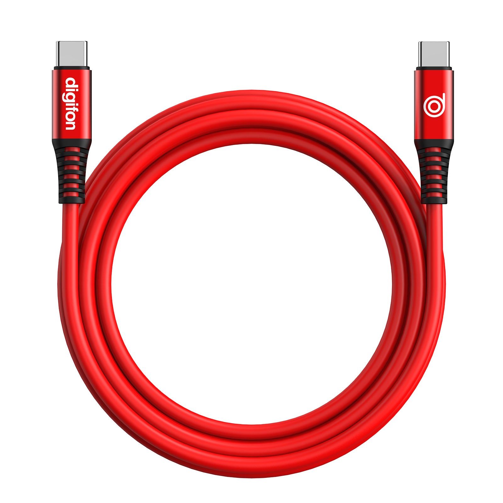 digifon Cheetah Type C to Type C USB Cable with 60W Charging Support (2M) - Red
