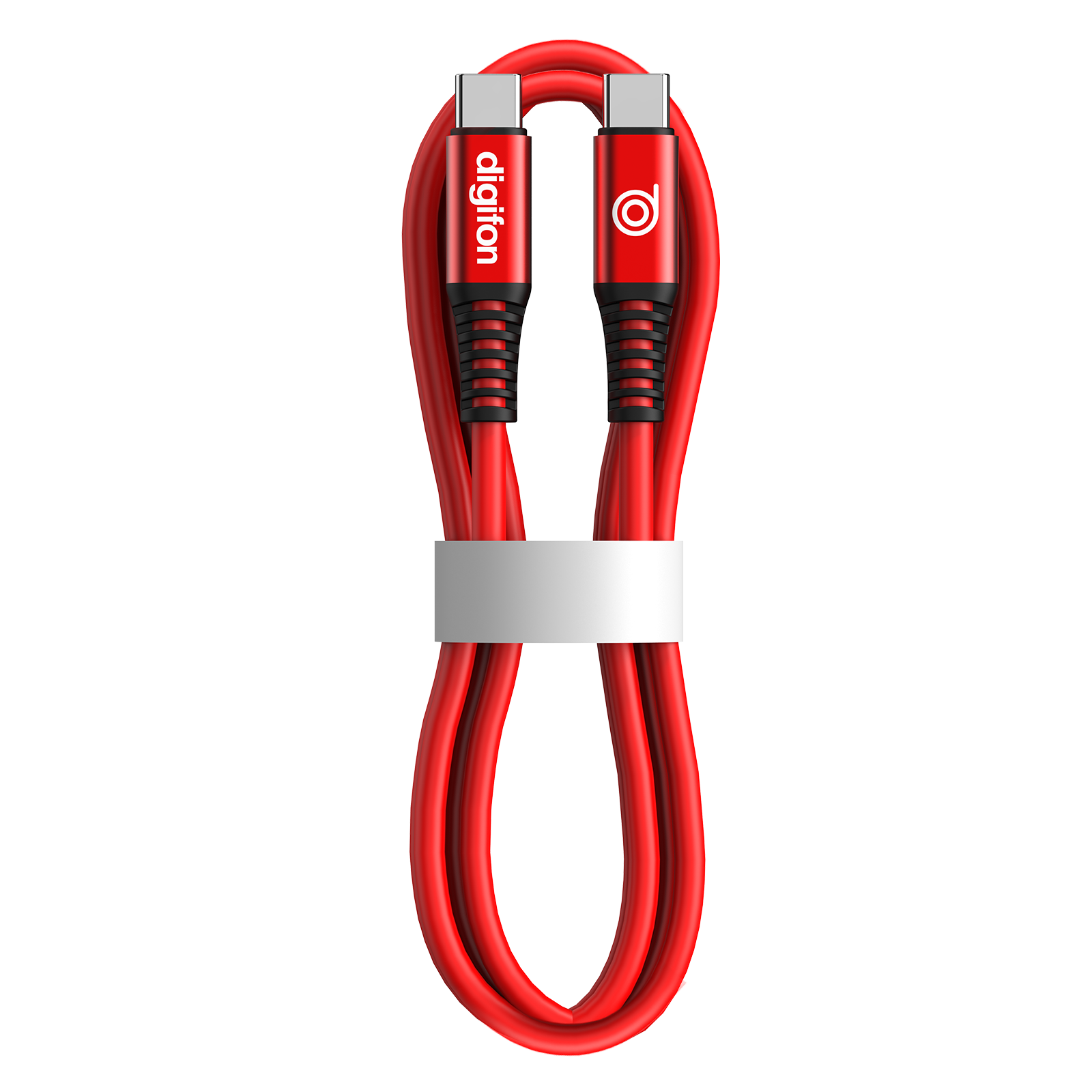 digifon Cheetah Type C to Type C USB Cable with 60W Charging Support (2M) - Red