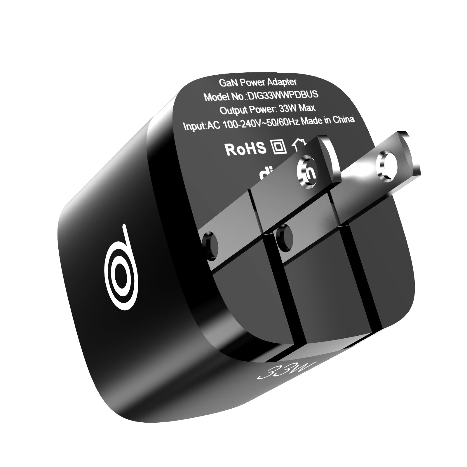 digifon Cheetah3 Super Fast 33W Charger Head USB-C & USB-A Wall Charger- Black