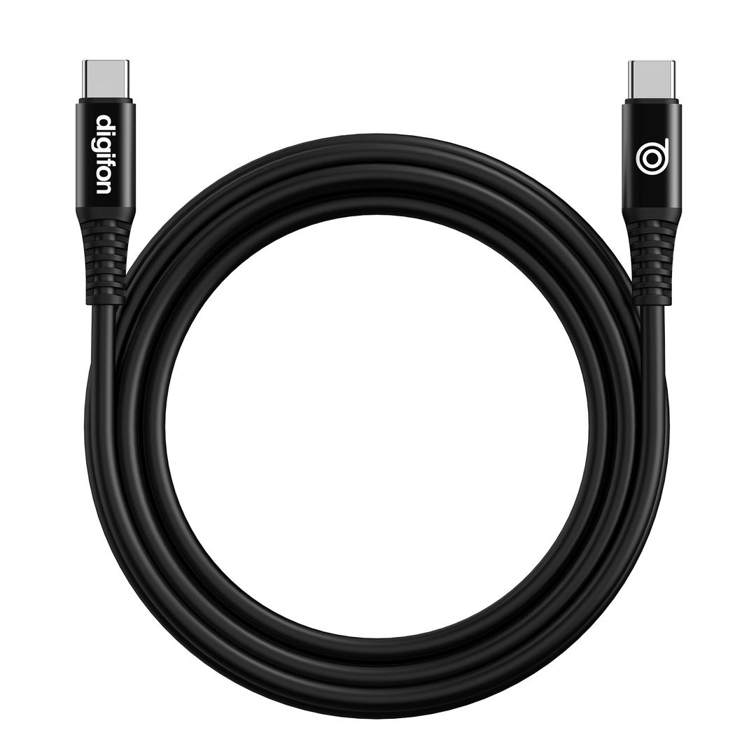 digifon Cheetah Type C to Type C USB Cable with 60W Charging Support (2M) - Black