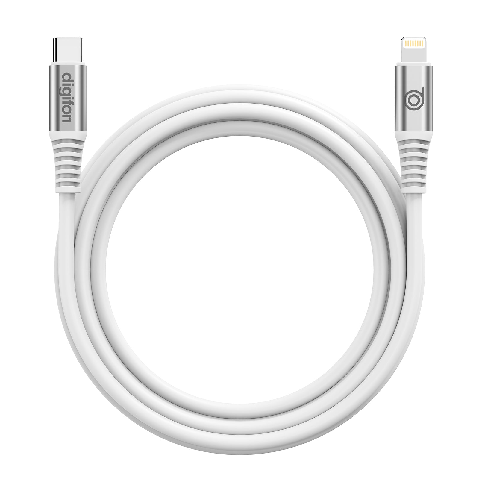 digifon Cheetah Type C to Lightning Cable with PD Charging Support (2M) - White