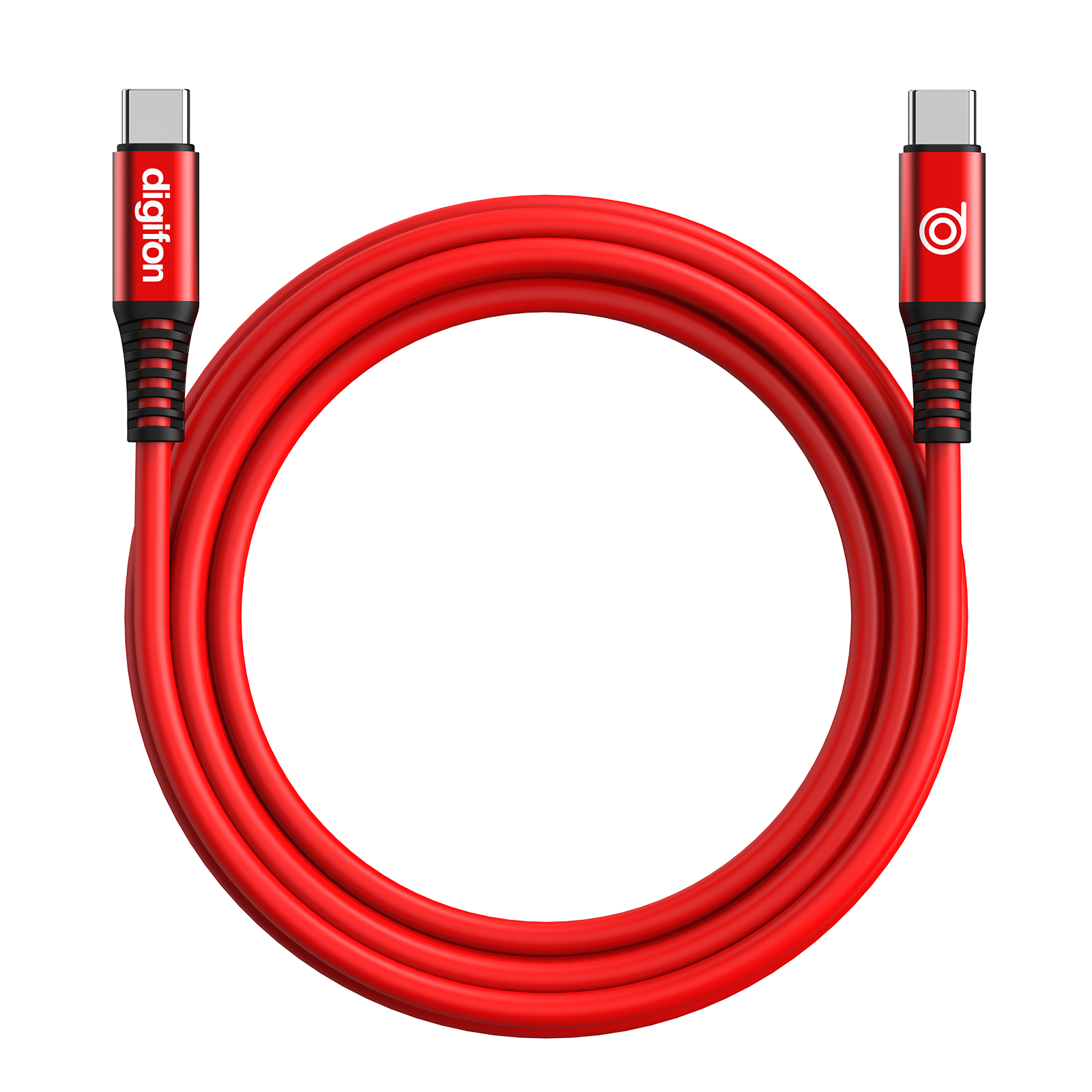 digifon Cheetah Type C to Type C USB Cable with 60W Charging Support (2M) - Red