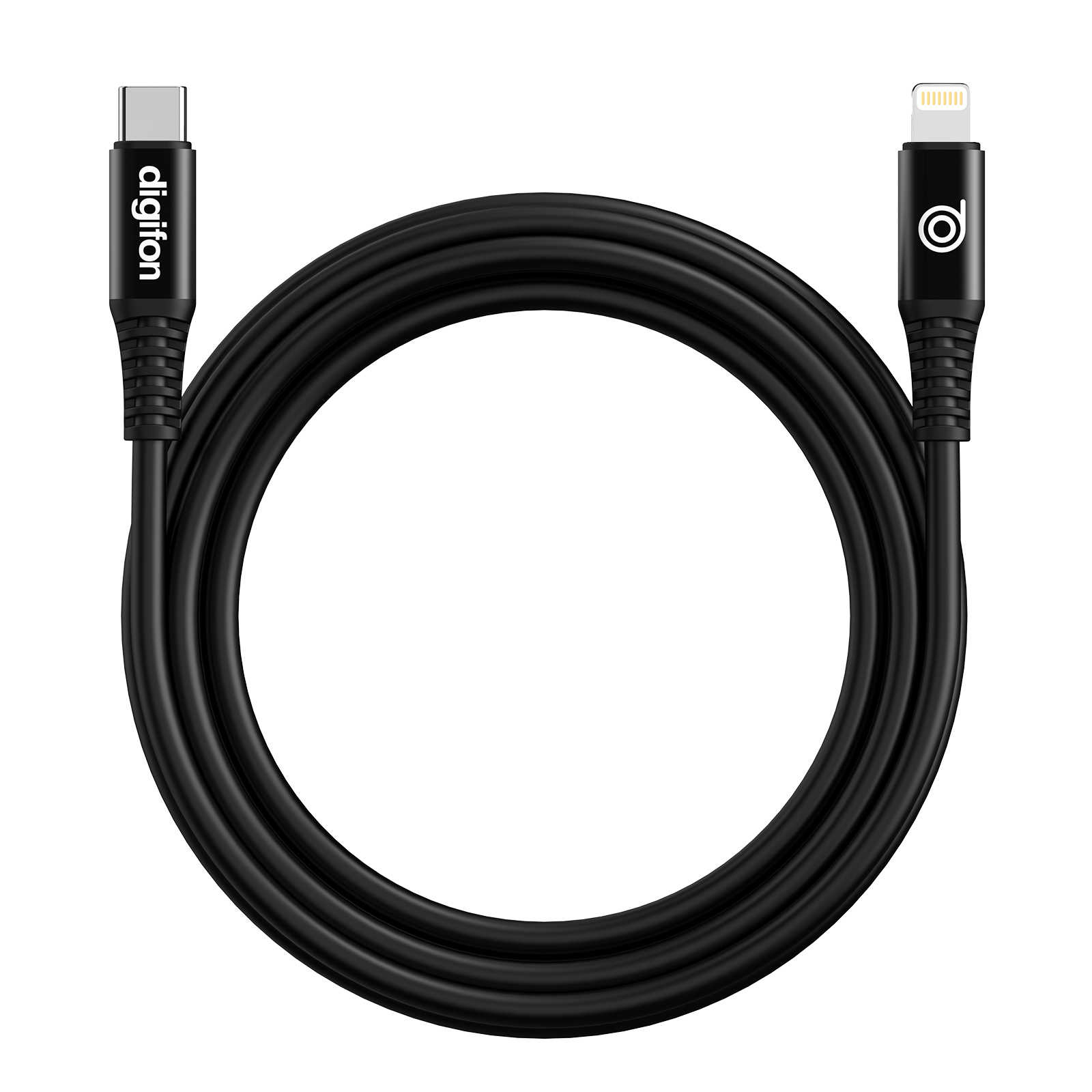 digifon Cheetah Type C to Lightning Cable with PD Charging Support (2M) - Black