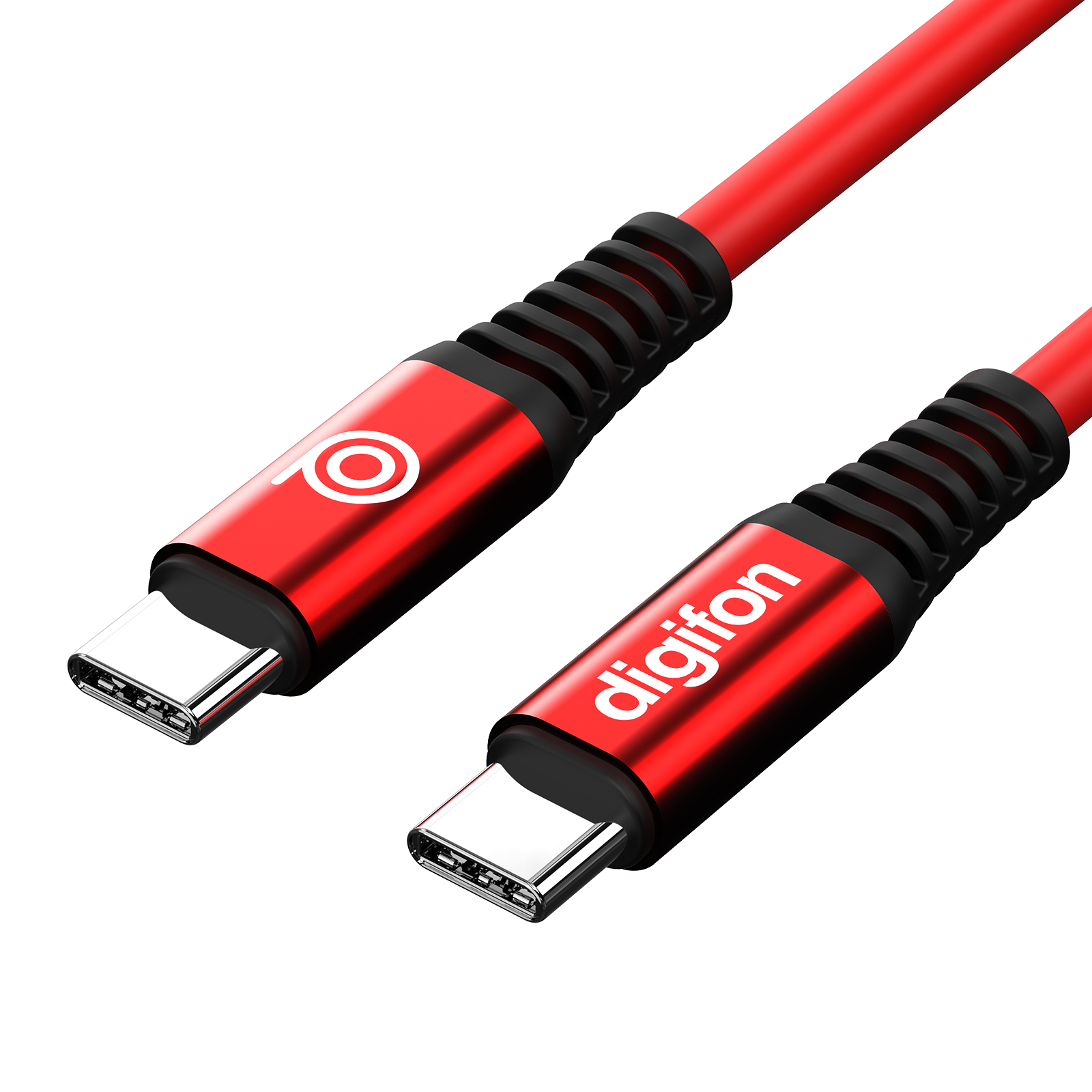 digifon Cheetah Type C to Type C USB Cable with 60W Charging Support (2M) - Red
