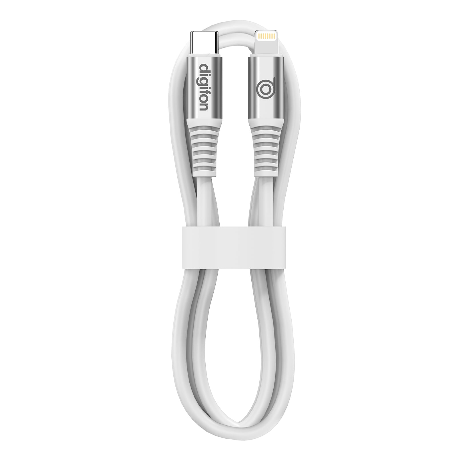 digifon Cheetah Type C to Lightning Cable with PD Charging Support (2M) - White