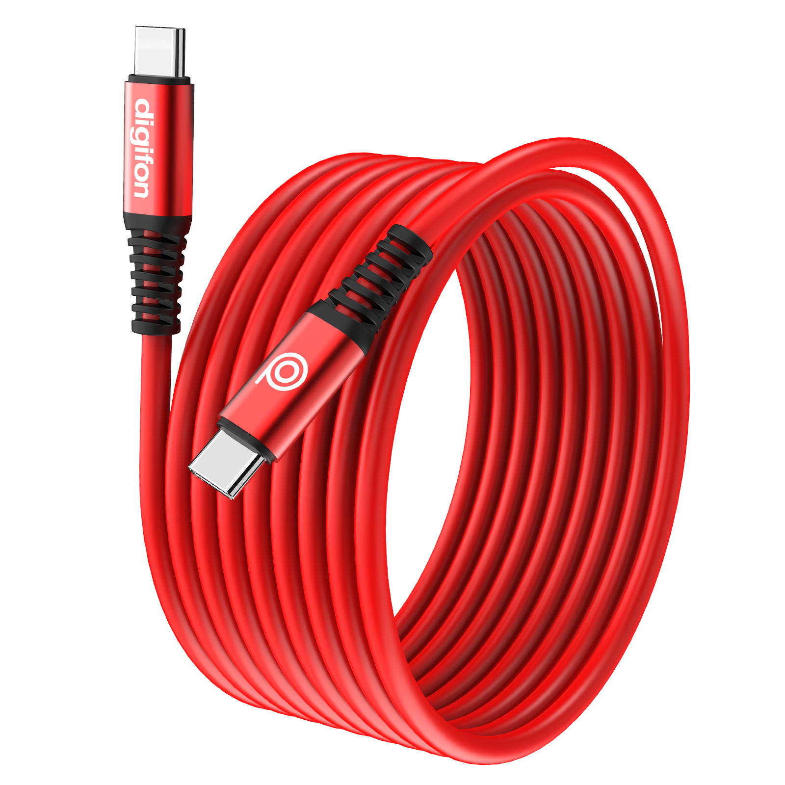 digifon Cheetah Type C to Type C USB Cable with 60W Charging Support (2M) - Red