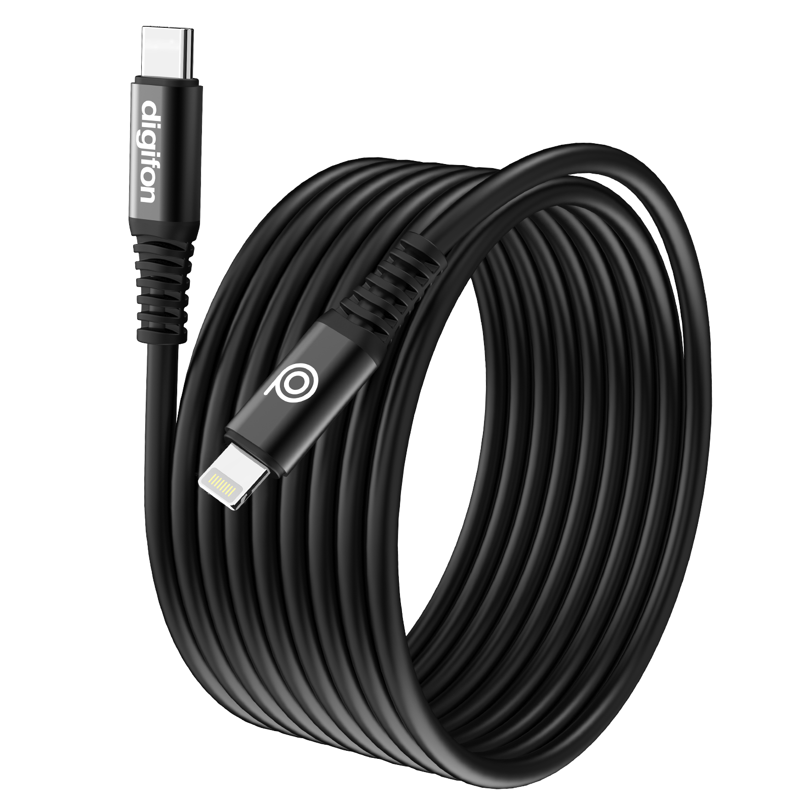 digifon Cheetah Type C to Lightning Cable with PD Charging Support (2M) - Black