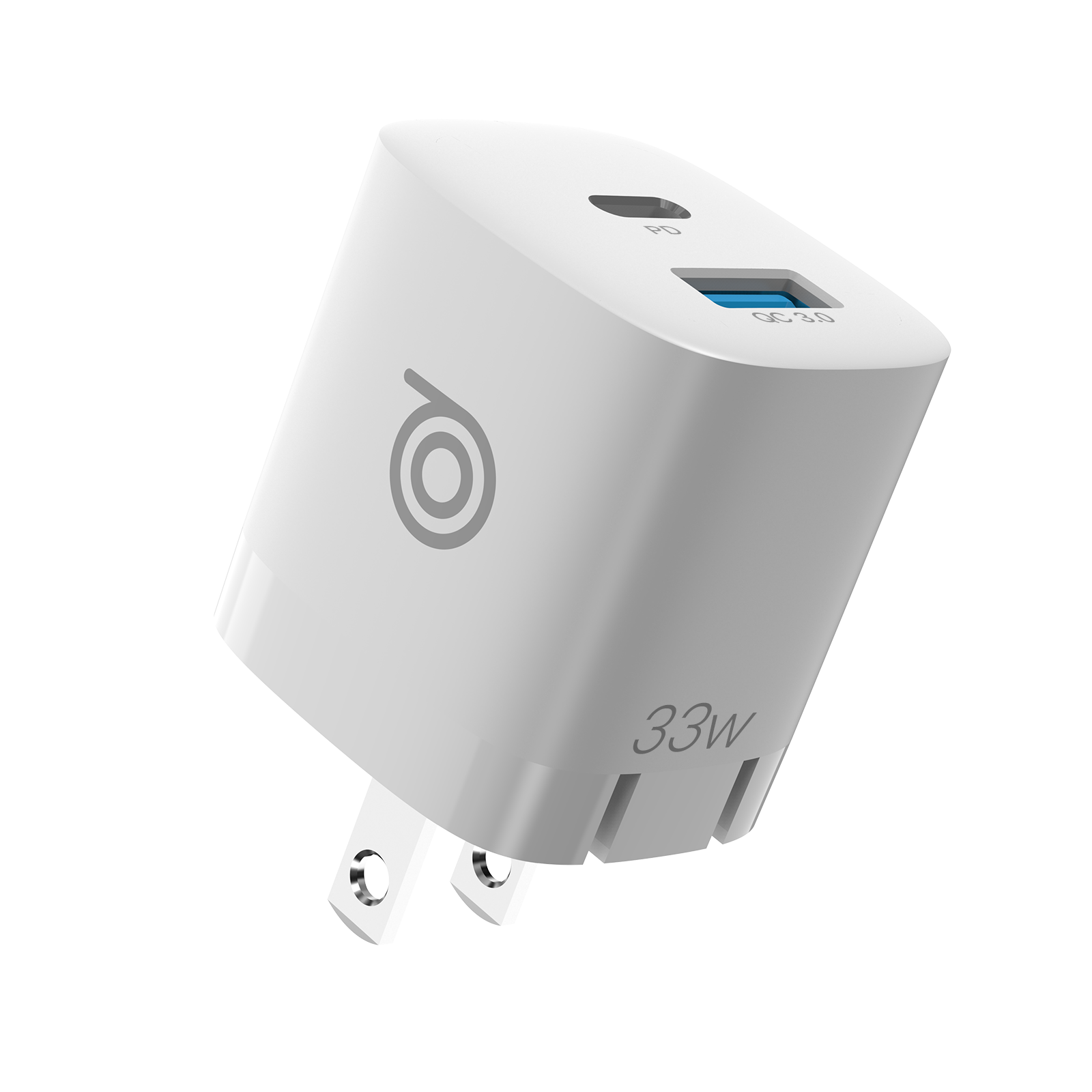 digifon Cheetah3 Superfast 33W Charger with Single USB-C & USB-A Ports-White