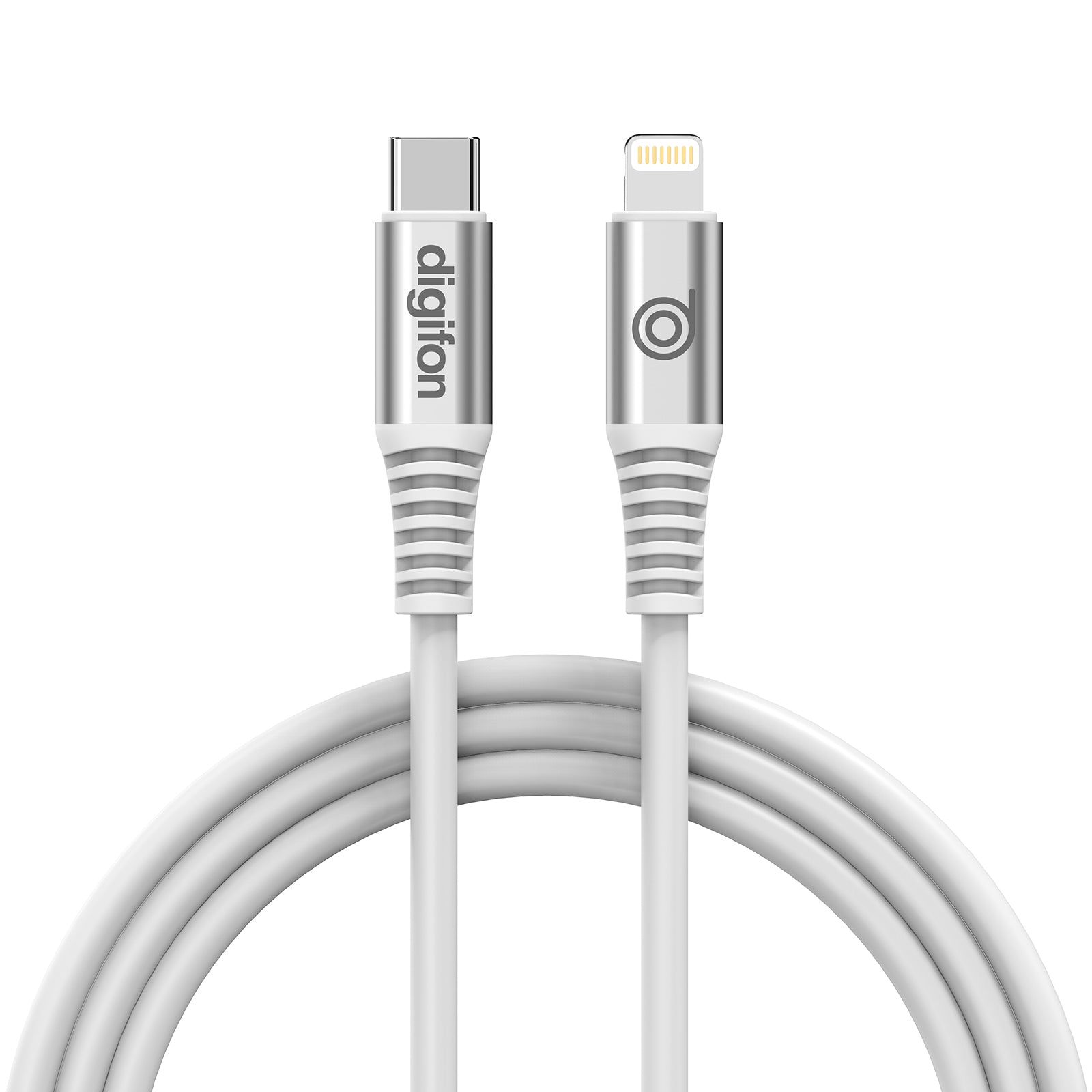 digifon Cheetah Type C to Lightning Cable with PD Charging Support (2M) - White