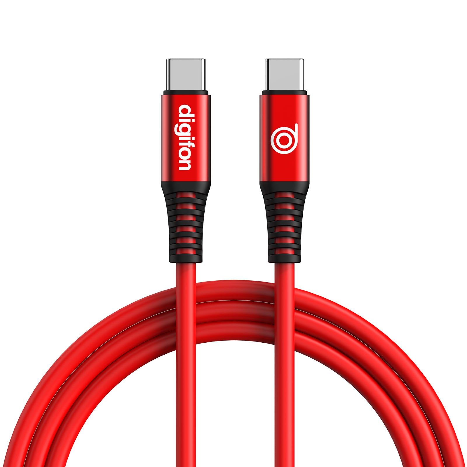 digifon Cheetah Type C to Type C USB Cable with 60W Charging Support (2M) - Red